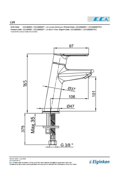 Eca Lia Lavabo Bataryası - Resim 2