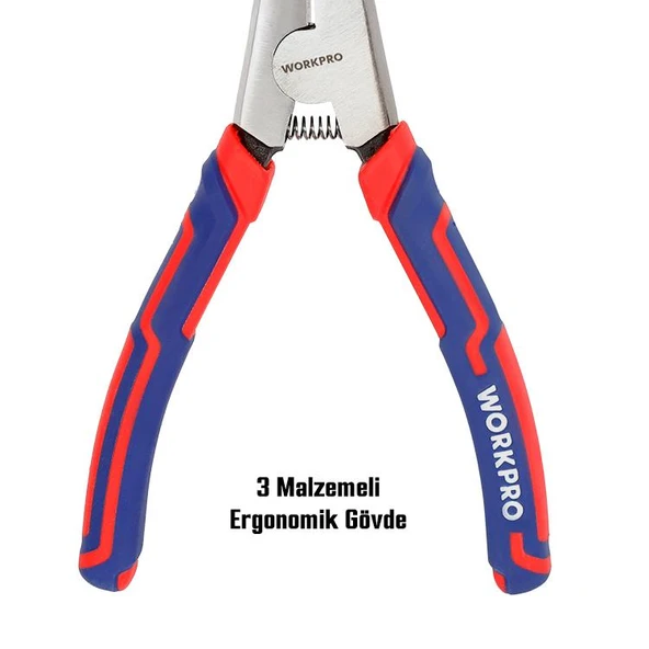 WORKPRO WP231150 180MM Cr-V Düz Yaylı Profesyonel Dış Segman Pensesi - Resim 9