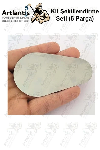 Metal Sistre Çeki Tarağı 5 li 1 Paket Çömlek Kil Polimer Çelik Kazıyıcı Şekillendirme Seti Paslanmaz - Resim 3