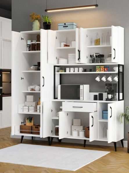 Kuzeylife Spezia Kahve Köşesi Çok Amaçlı Erzak Kiler Dolabı - Resim 2