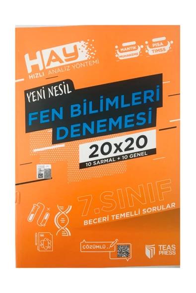 Teas Press Yayınları 7. Sınıf Fen Bilimleri Hay 20x20 Denemesi ürün görseli 1