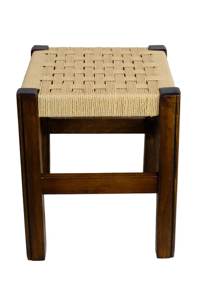 ARMES EV CONCEPT El Yapımı Ahşap Örmeli Hasır Tabure 35 cm | Şık ve Zarif Tasarım - Resim 4