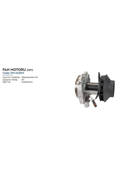 DEMMON D4 Webasto Tipi Isıtıcı Fan Motoru 12 Volt Thermon Vebasto ürün görseli 1