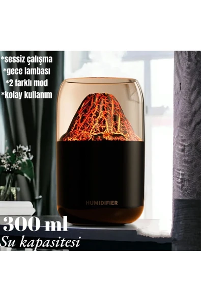 HENY 300 ml hava nemlendirici buhar makinası RGB ışıklı dekoratif yanardağ - Resim 8