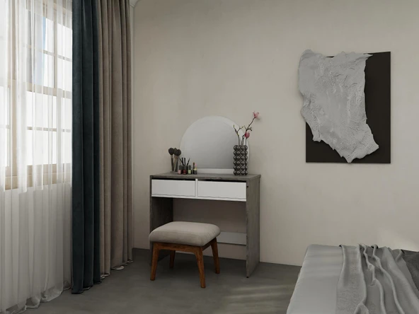 Huzur Makyaj Masası Hanoi-Beyaz - Resim 2