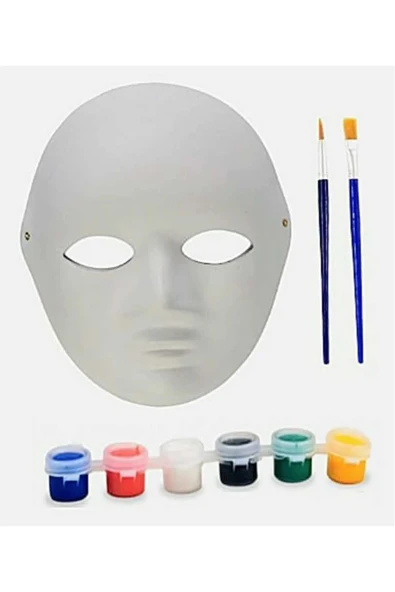 Kampus Kırtasiyem Emin Karton Maske Boyama Seti Ipek Fırçalı Akrilik ürün görseli 1