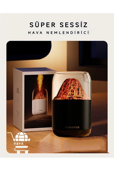 HENY 300 ml hava nemlendirici buhar makinası RGB ışıklı dekoratif yanardağ - Resim 3
