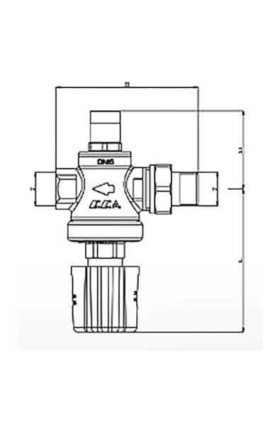 Eca Basınç Düşürücü Valf 3/4" Volanlı Iç Vida X Rakorlu 602111110 - Resim 3