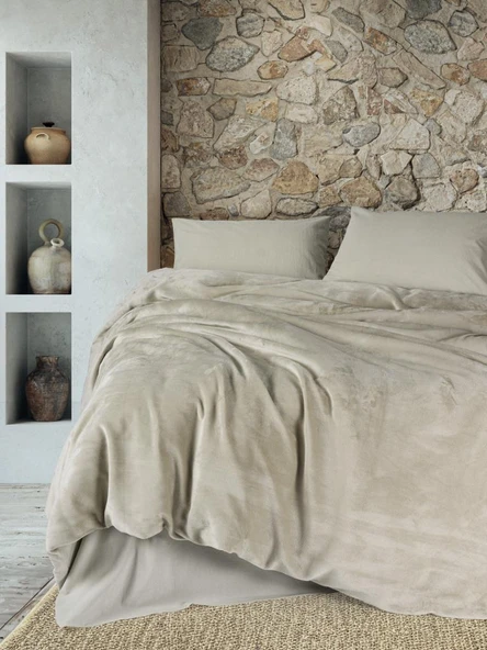 COTTON BOX VELVET ÇİFT KİŞİLİK NEVRESİM TAKIMI FLOSSY TAŞ ürün görseli 1