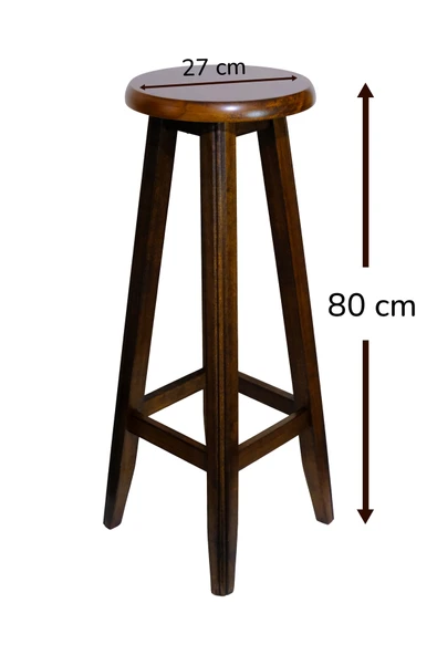 ARMES EV CONCEPT El Yapımı Doğal Ahşap Yuvarlak Tabure (80 cm) – Şık ve Dayanıklı - Resim 2