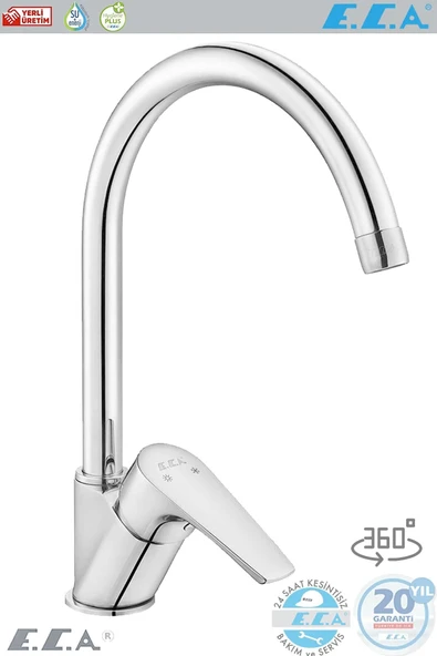 Eca E.c.a Niobe Mutfak Eviye Bataryası Kuğu Model Mutfak Armatür E.c.a 102118098 20 Yıl Garantili ürün görseli