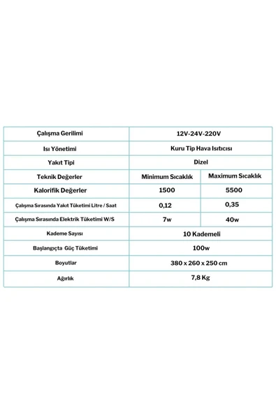 Cool man Coolman Webasto Tipi S44 Portatif Dizel Isıtıcı - Resim 5