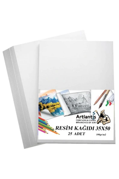 Gülpaş Kırtasiye Karakalem Eskiz Çizim Seti Durolit Seti 35x50 cm Duralit 1 Adet 35x50 Resim Kağıdı 25 Adet Mandal Me - Resim 3