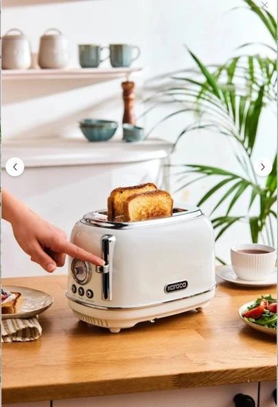 Karaca Vıntage Craft Ekmek Kızartma Makinesi Cream - Resim 2