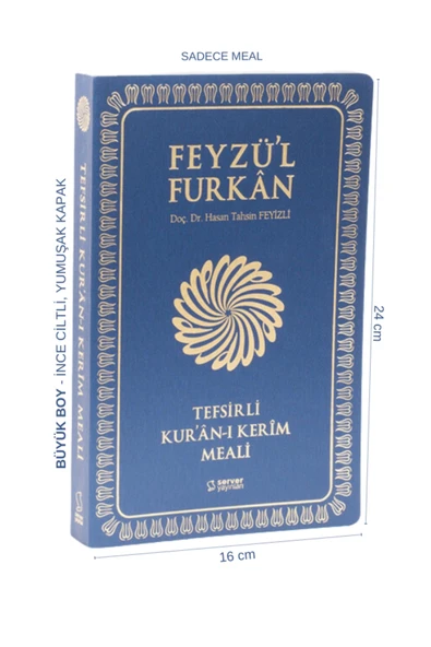 Server Yayınları Feyzü'l Furkan Tefsirli Kur'an-ı Kerim Meali (CEP BOY-SADECE MEAL-İNCE CİLT) Lacivert ürün görseli 1