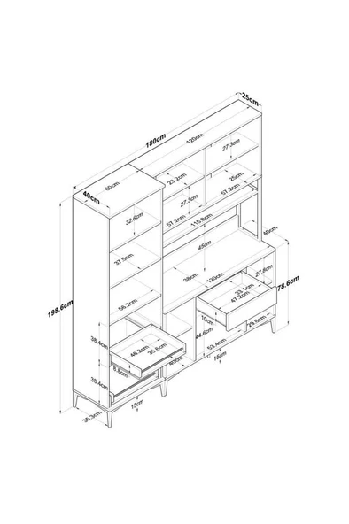 Kuzeylife Spezia Kahve Köşesi Çok Amaçlı Erzak Kiler Dolabı - Resim 7