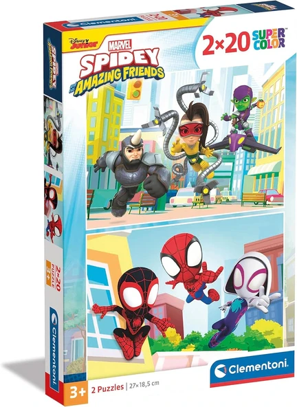 Clementoni 2 x 20 Supercolor Puzzle: Marvel Spidey Amazing Friends ürün görseli 1