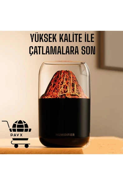 HENY 300 ml hava nemlendirici buhar makinası RGB ışıklı dekoratif yanardağ - Resim 4