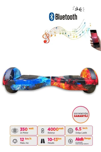 Citymate Hoverboard Elektrikli Kaykay Scooter Bluetooth Hoparlörlü 6.5 inch D10 - Resim 2