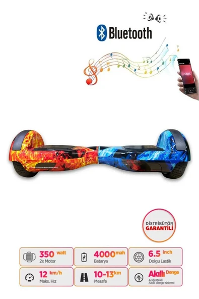 Citymate Hoverboard Elektrikli Kaykay Scooter Bluetooth Hoparlörlü 6.5 inch D10 ürün görseli