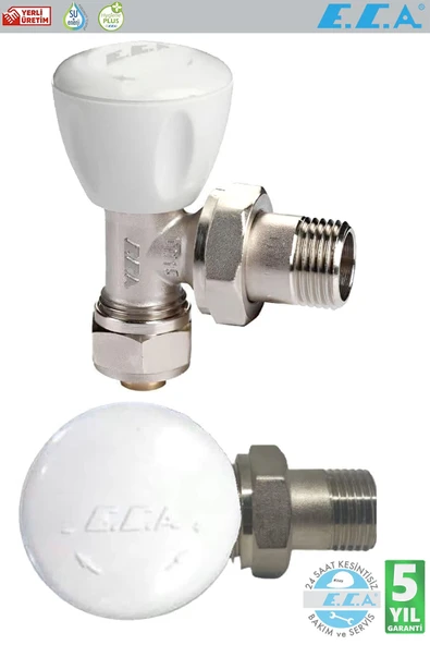 Eca RV3 Köşe Radyatör Vanası 2 Adet Pex 1/2''x16 mm 602120721 - Resim 4