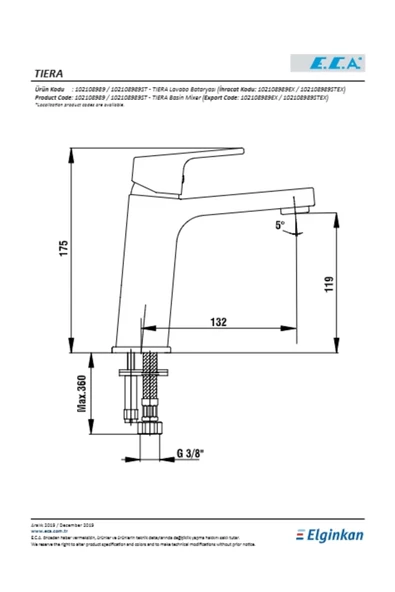 Eca Tiera Lavabo Bataryası - Resim 2