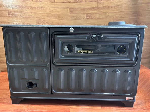 607S BEKAŞ TEK FIRIN KOVALI ANTRASİT KUZİNE SOBA BÜYÜK FIRIN - Resim 2