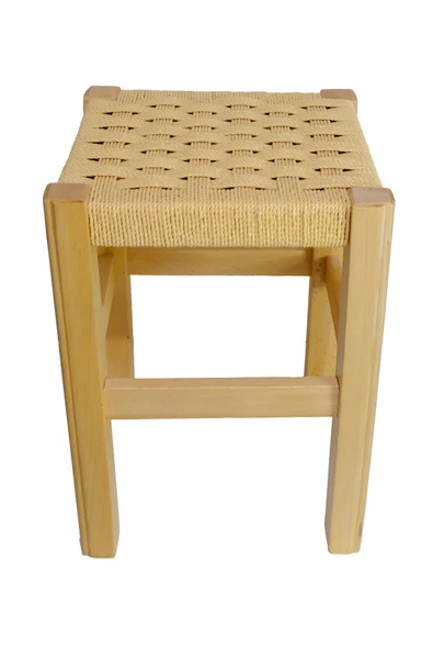 ARMES EV CONCEPT El Yapımı Ahşap Örmeli Hasır Tabure 40 cm | Şık ve Zarif Tasarım - Resim 4