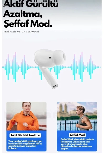 LENSUN Air Pro 2 Anc Dokunmatik Ekranlı Bluetooth Kulaklık İos Android Tüm Telefonlara Uyumlu - Resim 5