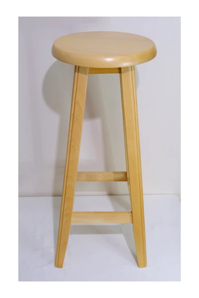 ARMES EV CONCEPT El Yapımı Doğal Ahşap Yuvarlak Tabure (60 CM) – Şık Ve Dayanıklı - Resim 5