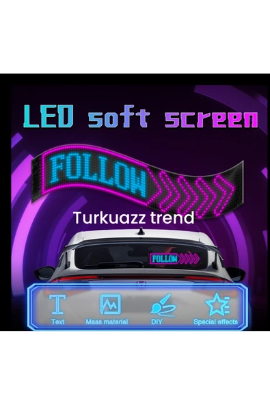 ar&be Pixel Led Panel Dijital Ekran Yazı ve Animasyon Eklenebilen Telefon Kontrollü Yapışkanlı 16*96 Led - Resim 3