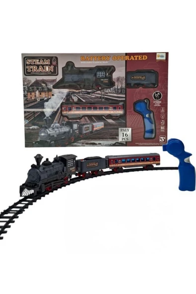 Pilli, Işıklı 16 Parça Oyuncak Tren Seti – Steam Train RC Model ürün görseli