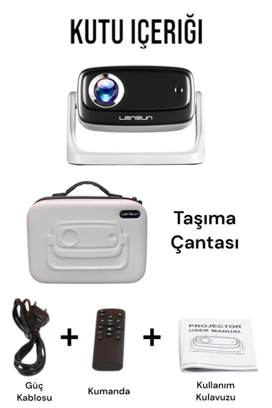 LENSUN NEW 15 Taşınabilir Android Projeksiyon Dahili Hoparlör Ve Wifi Akıllı Sinema Projektör - Resim 6