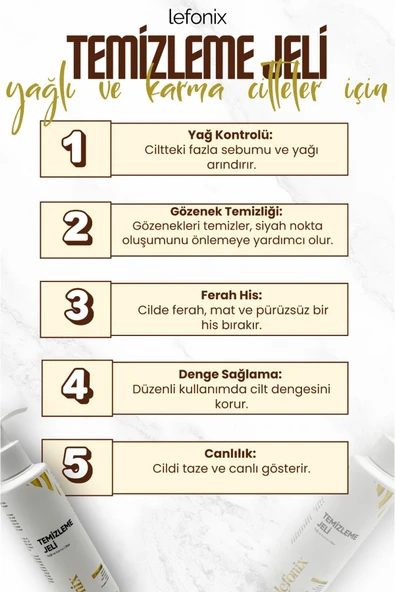 Lefonix Yağlı ve Karma Ciltler için Temizleme Jeli 150 ml - Resim 4
