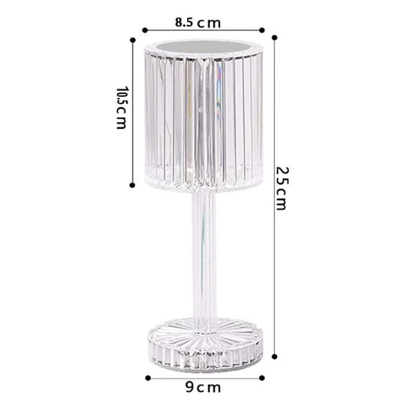 Powermaster HA-1788 Dekoratif RGB LED li Ambiyans Masa Gece Lambası Şarjlı Dokunmatik Tuşlu - Resim 2