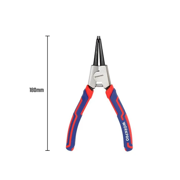 WORKPRO WP231150 180MM Cr-V Düz Yaylı Profesyonel Dış Segman Pensesi - Resim 2