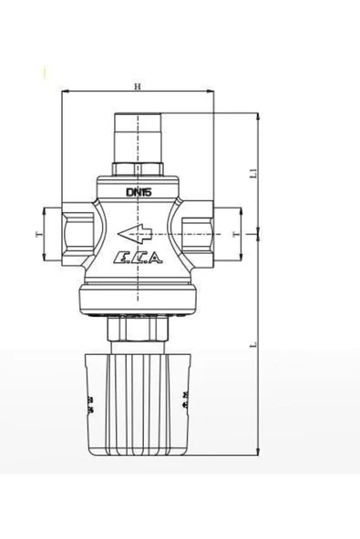 Eca 1/2" Su Basınç Düşürücü Valf Volan Ayarlı (İç Vida x İç Vida) 602111099 - Resim 2