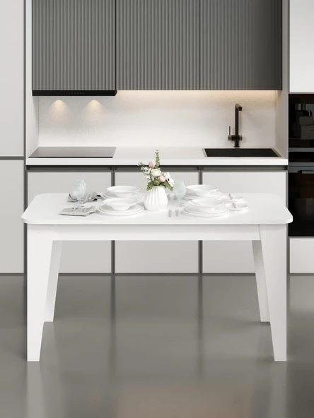 Kuzeylife Venezia Yemek Masası Beyaz - Resim 3