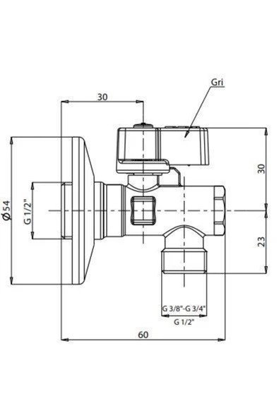 Eca 1/2" Filtreli Ara Musluk Krom Volanlı - 2 Adet (Rozet Dahil) 602111048-2 - Resim 3