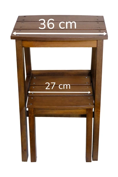 ARMES EV CONCEPT Çok Amaçlı Ahşap Merdiven Tabure – 2 Basamaklı - El Yapımı - Resim 6