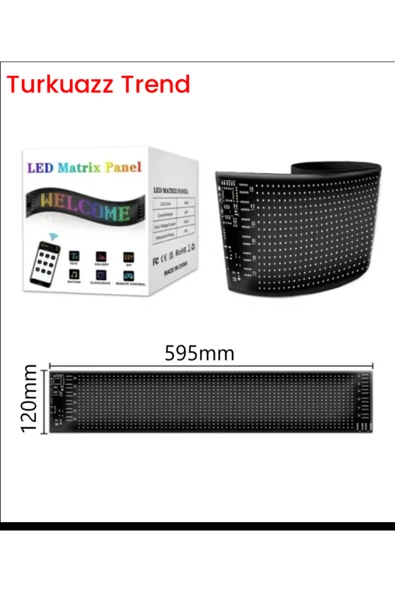 ar&be Pixel Led Panel Dijital Ekran Yazı ve Animasyon Eklenebilen Telefon Kontrollü Yapışkanlı 16*96 Led ürün görseli