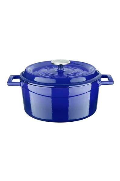 Lava Döküm Yuvarlak Derin Tencere Çap(Ø)24 Cm Trendy Mavi ürün görseli