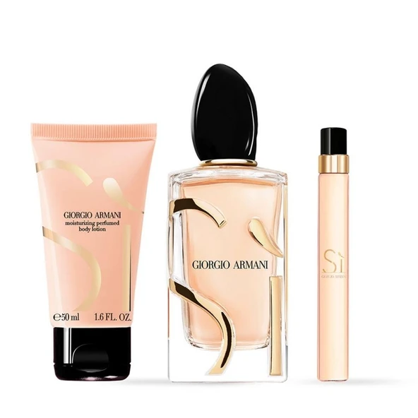 Giorgio Armani Si EDP 100 ml + 10 ml + Body Lotion 50 ml Kadın Parfüm Seti - Resim 2