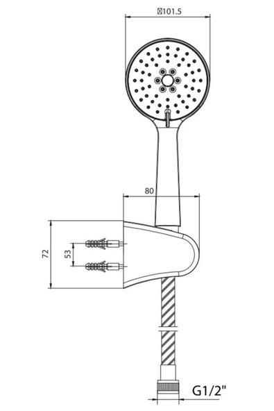 Eca Niobe Mafsallı Duş Seti 3 Fonksiyonlu Banyo Üst Takımı 102117377 - Resim 3