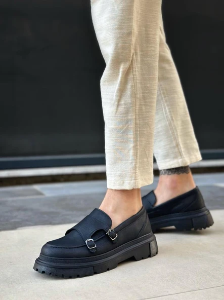 Tokalı Klasik Yüksek Siyah Taban Erkek Ayakkabı - Resim 2