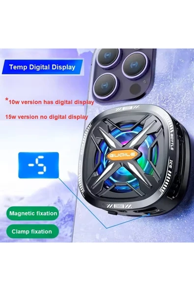 LENSUN FS05 Cep Telefon Soğutma Fanı Radyatör Soğutucu Rgb Led Işıklı - Resim 5