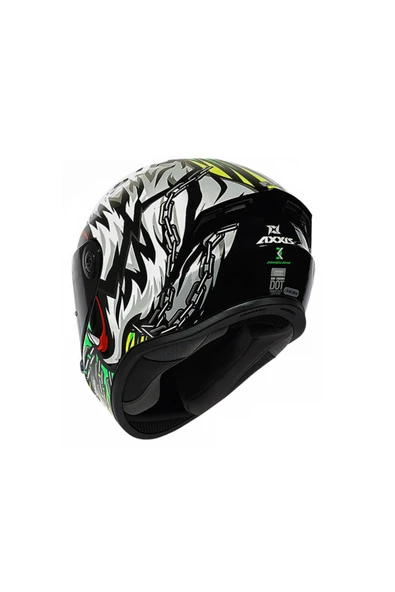 AXXIS Draken S Roar B3 Matt Fluor Yellow Kapalı Motosiklet Kaskı + Yedek Siyah Vizör - Resim 3