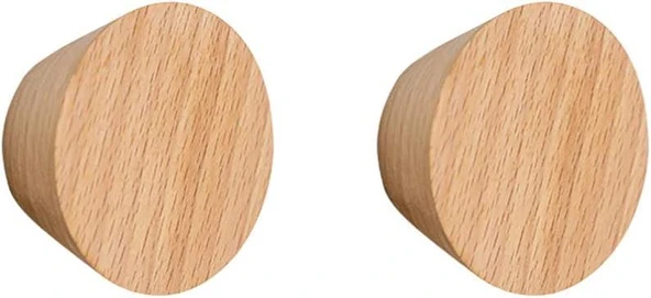 Ahşap 4 Lü Koni Duvar Askılık Modern Iskandinav Stili Portmanto Askı Natürel - Resim 4