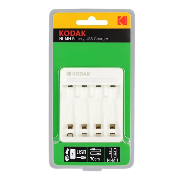 Kodak KD-29490 4'Lü AA AAA Ni-MH Otomatik Hızlı Pil Şarj Cihazı Aleti Type-C - Resim 4