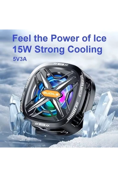 LENSUN FS05 Cep Telefon Soğutma Fanı Radyatör Soğutucu Rgb Led Işıklı - Resim 7